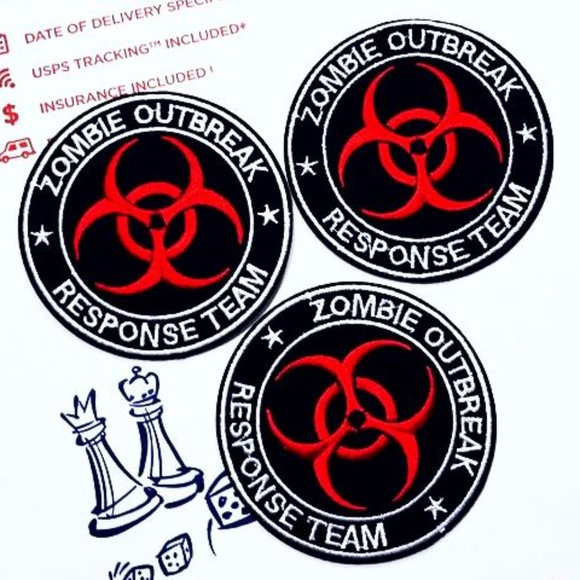 NEW 3-PACK ZOMBIE OUTBREAK RESPONSE TEAM PATCHES IRON ON CANVAS FABRIC BADGES - Picture 4 of 4